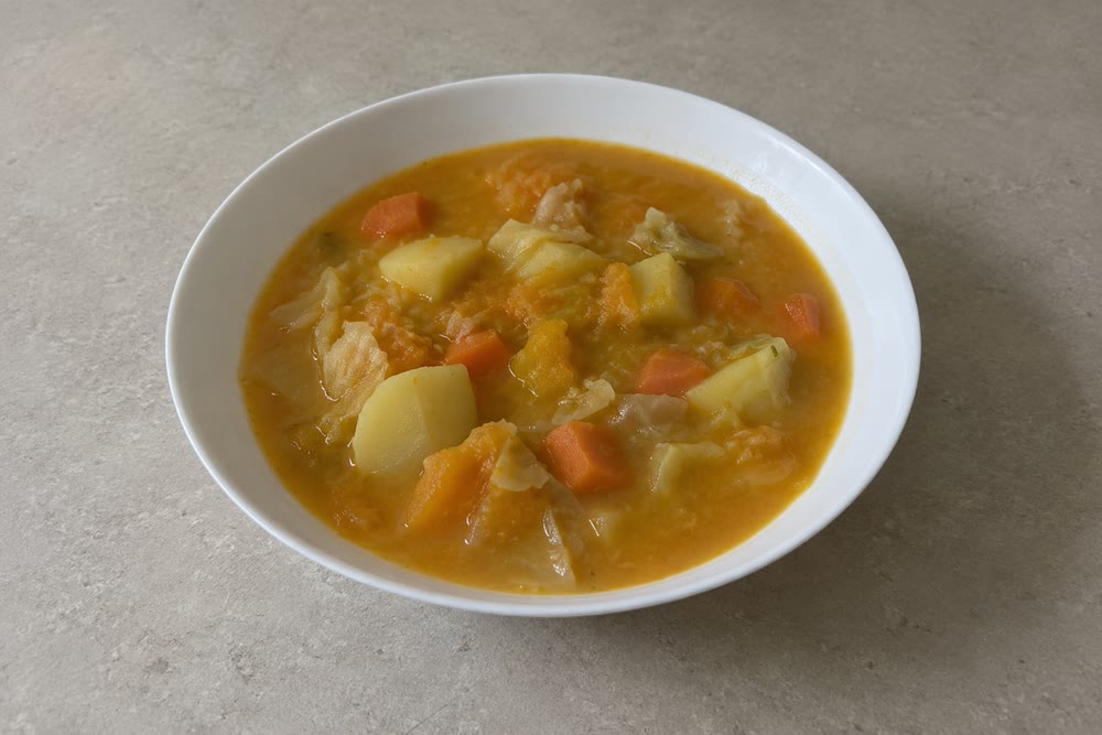 Pumpkin Soup with Potatoes and Vegetables