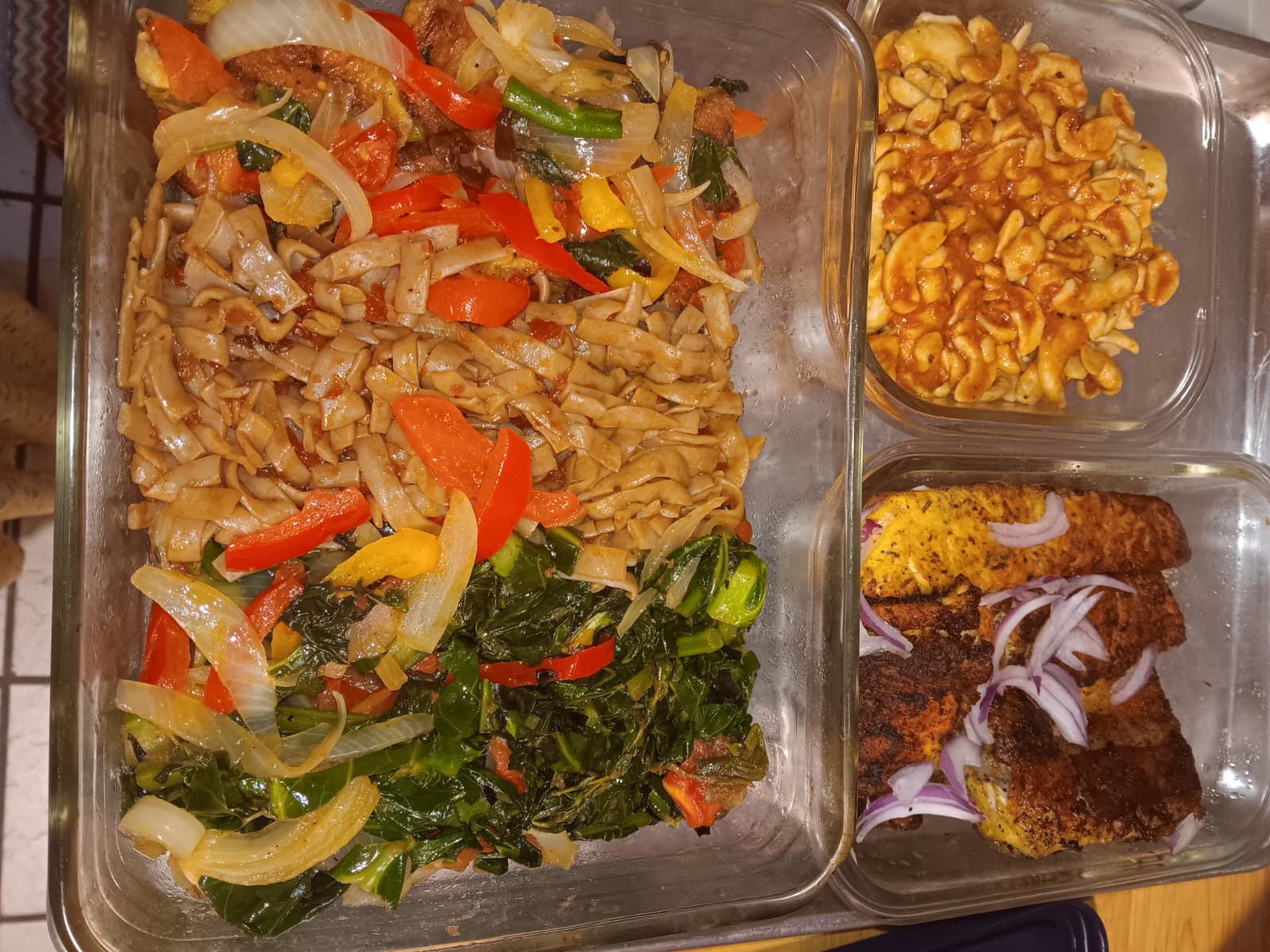Vegan Dish Made with Konjack Noodles and Stir Fry Vegetables